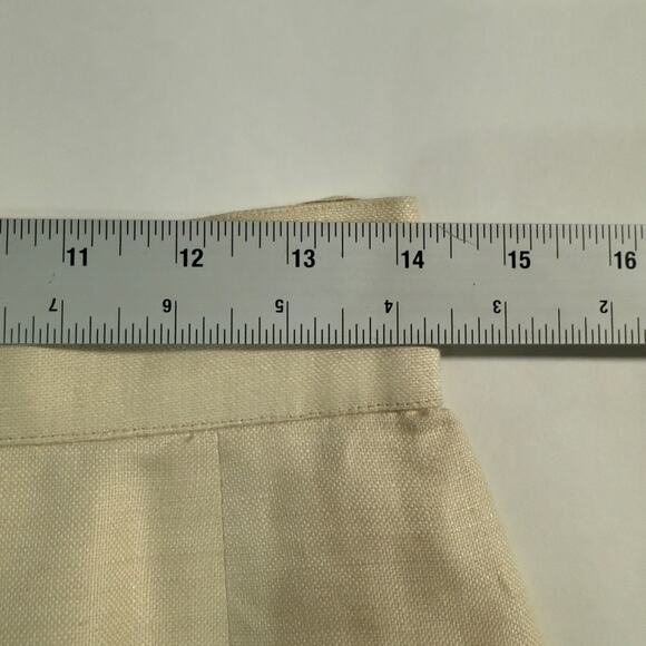 Chanel Boutique US10 Vintage 2 Pc Suit Set 100% Linen Natural Safari Gold Button - Picture 10 of 16